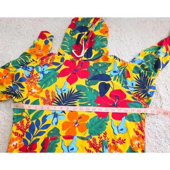 Polo Ralph Lauren Logo Hoodie Vivid Florals Men's Size M 100% Cotton Hawaiian - Picture 5 of 7